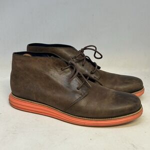 Cole Haan Brown Chukka Boots Men's 11M Chestnut Carotene Lunargrand